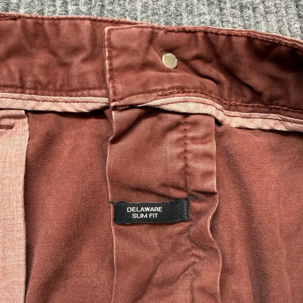 Hugo Boss Delaware Jeans Mens 40x34 Slim Fit Rust Orange Stretch Denim